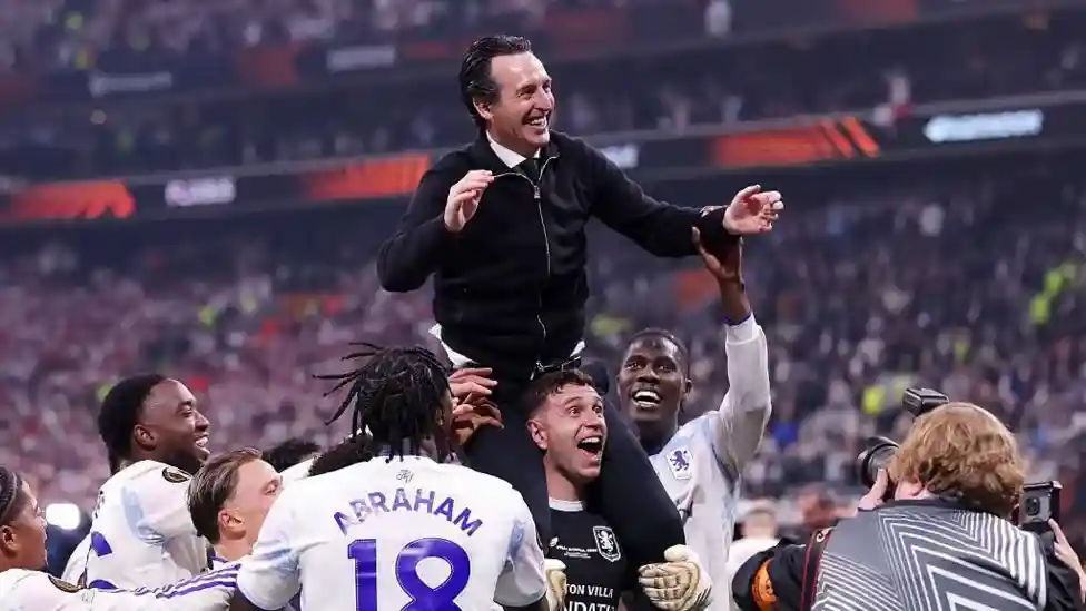 Three-and-a-half years ago he walked into Villa Park and vowed he had joined Aston Villa to win trophies. Skipper John McGinn lifted the Europa League after a
