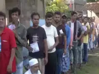 Re-polling is underway in West Bengal's South 24 Parganas district. Voters are casting ballots again at 15 booths in Magrahat Paschim and Diamond Harbour