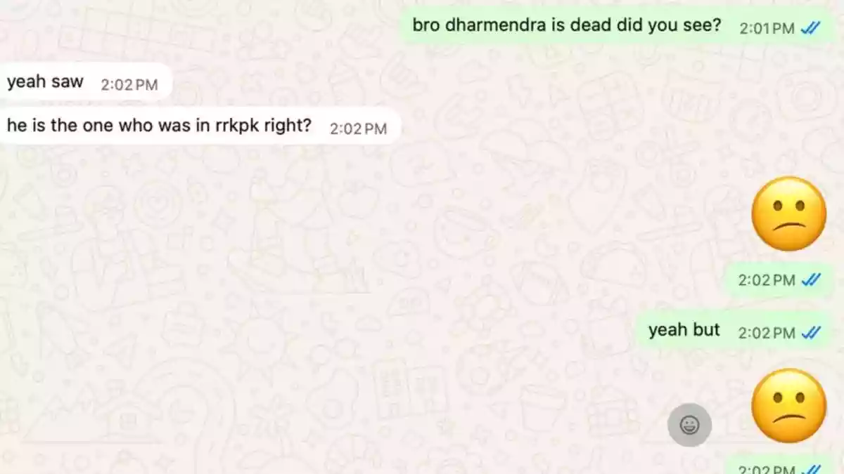 WhatsApp Chat On Dharmendra’s Death Shows How ‘Gen Z’ Remembers Cinema Legend