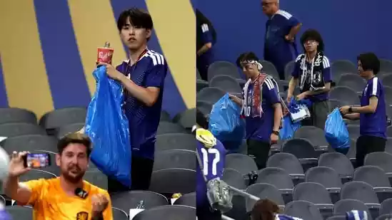 Why are Japan's fans carrying garbage bags to World Cup matches