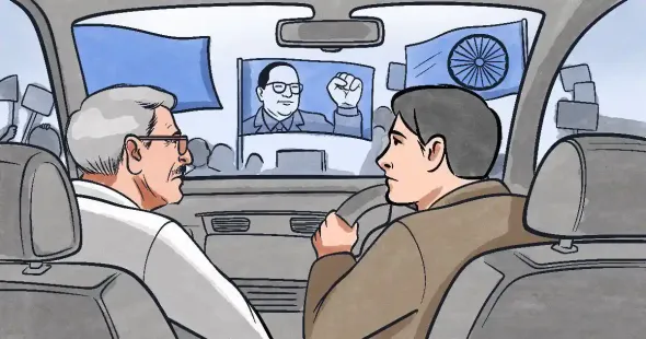 Cooped up at the back of Anil Mishra's SUV, driving through the narrow lanes of Gwalior, my colleague Kritika and I had become a captive audience for the