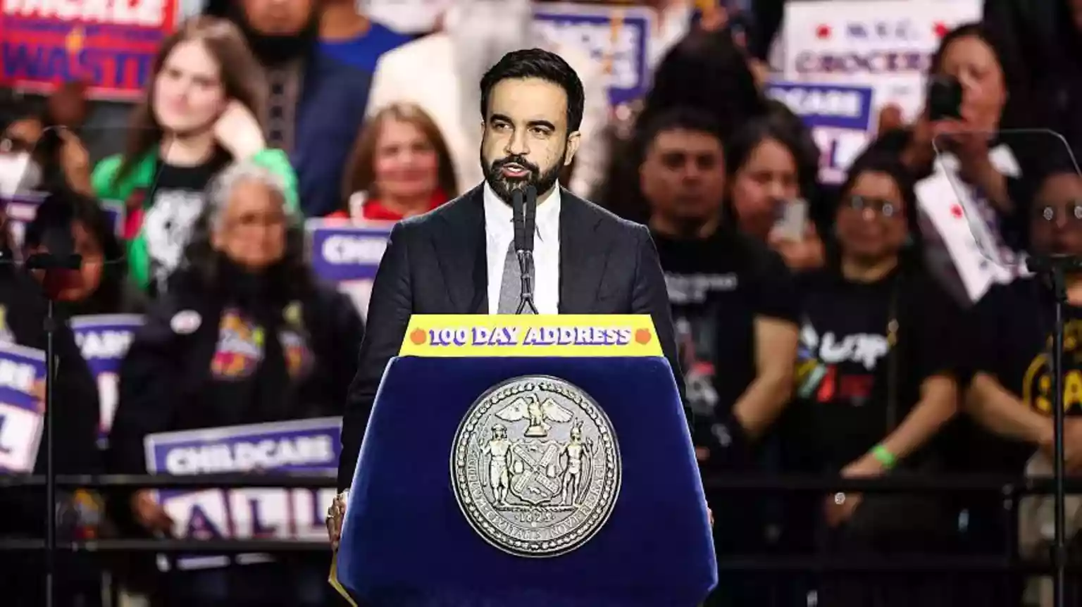 In a packed concert venue on Sunday, New York City's youngest mayor in over a century took the stage to tout his achievements during his first 100 days in