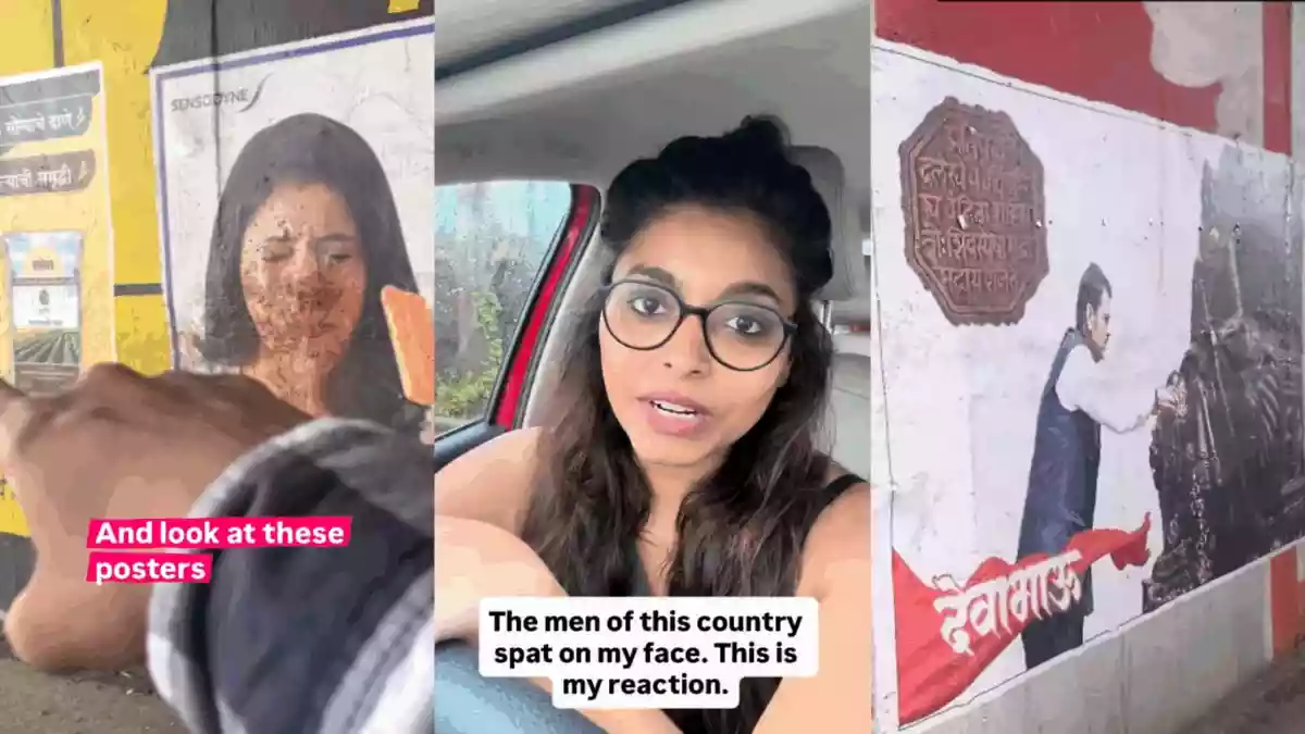 Woman's Poster Covered In Spit While Men's Remained Spotless In Maharashtra