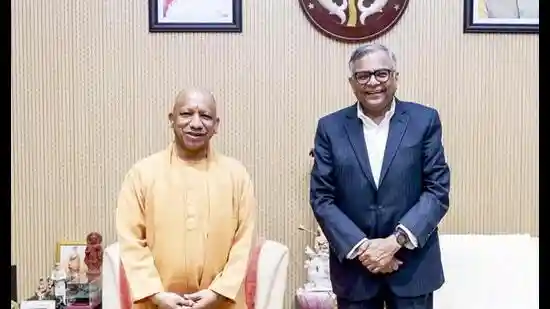 LUCKNOW Chief minister Yogi Adityanath on Monday met Tata Sons chairman N Chandrasekaran to review the progress of the Group's existing projects in UP