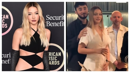 Zack Bia's warm embrace with actress Madelyn Cline has fans speculating about their relationship status amidst past links. Popstar Olivia Rodrigo's ex-boyfriend, DJ and entrepreneur Zack Bia, was spotted getting cosy with actor Madelyn Cline. The two were seen sharing a warm embrace during a public outing in London, sparking speculation about a potential romance. (Also read: Camila Mendes and Madelyn Cline in talks to star in 'I Know What You Did Last Summer' reboot)