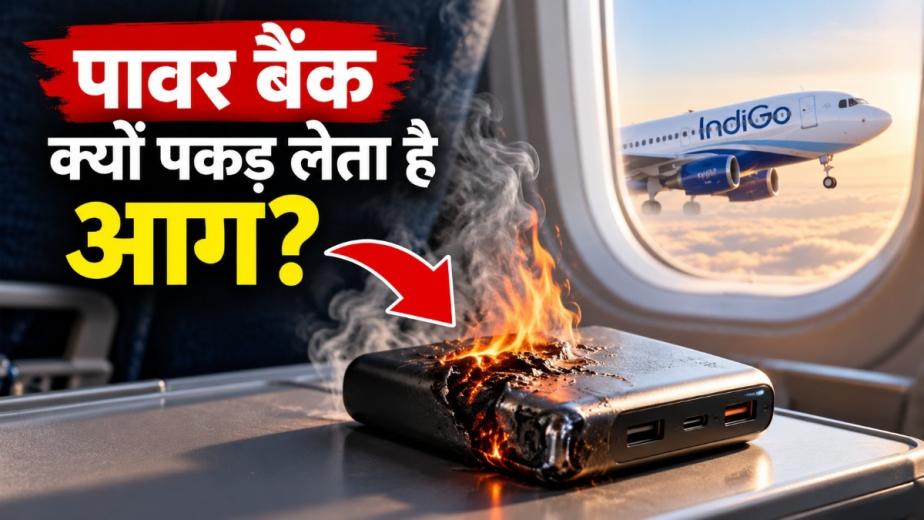 पावर बैंक एक छोटा डिवाइस है, लेकिन इसकी बैटरी कभी-कभार काफी खतरा पैदा कर सकती है. लिथियम आयन बैटरी में आग लगने की कहानी नई नहीं है. हाल ही में इंडिगो की फ्लाइट में पावर बैंक से आग लग गई. आप
