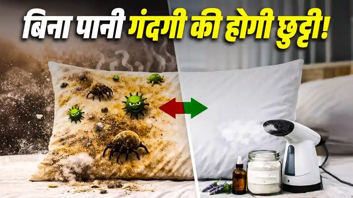 बिना पानी तकिए कैसे करें साफ
