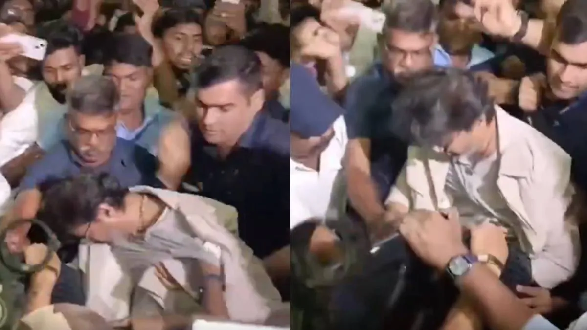 एयरपोर्ट पर उमड़ी हजारों की भीड़ के बीच गिरे थलापति विजय