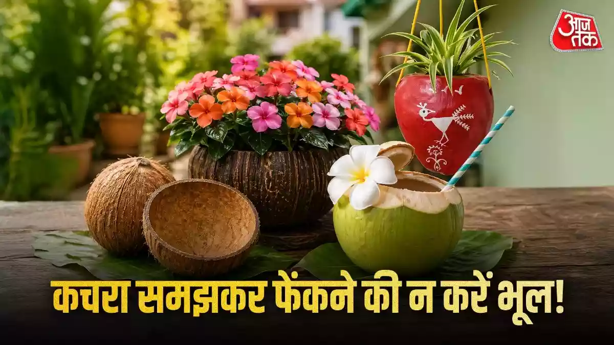 नारियल पानी पीकर कूड़े में गलती से न फेंकें खोल