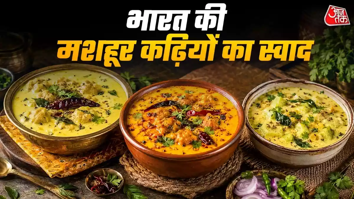 Kadhi Recipes: कढ़ी न सिर्फ टेस्टी होती है, बल्कि दही और बेसन से बनने के कारण इसे पौष्टिक भी माना जाता है. अलग-अलग राज्यों की कढ़ी में स्थानीय स्वाद, मसालों और परंपराओं की झलक देखने को मिलती है. आज