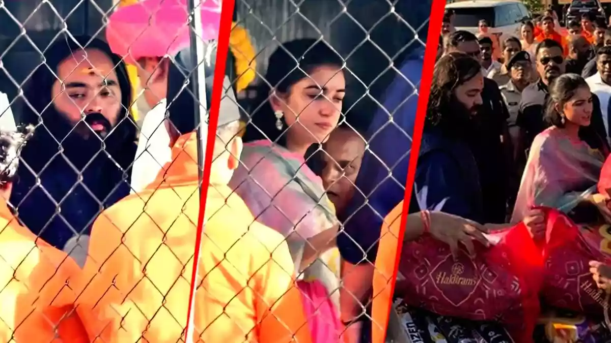 प्राइवेट जेट से अंबानी परिवार के बहू-बेटे पहुंचे मंदिर